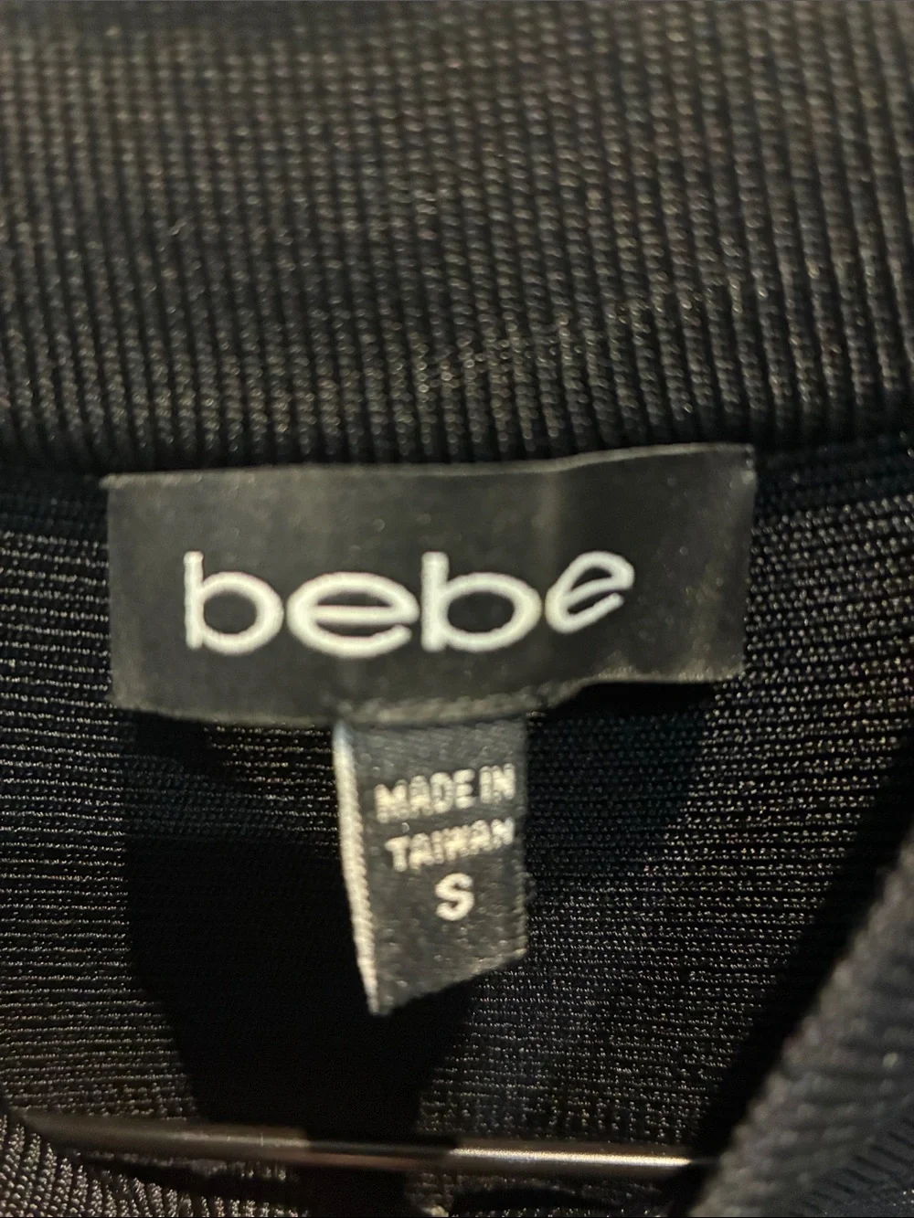 Bebe Black Bandage Dress Zip Front Mock Neck Small ✨ 👵MT - Picture 2 of 5